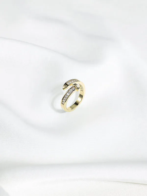 Nail Shape Open-end Ring sold by Aha Selected