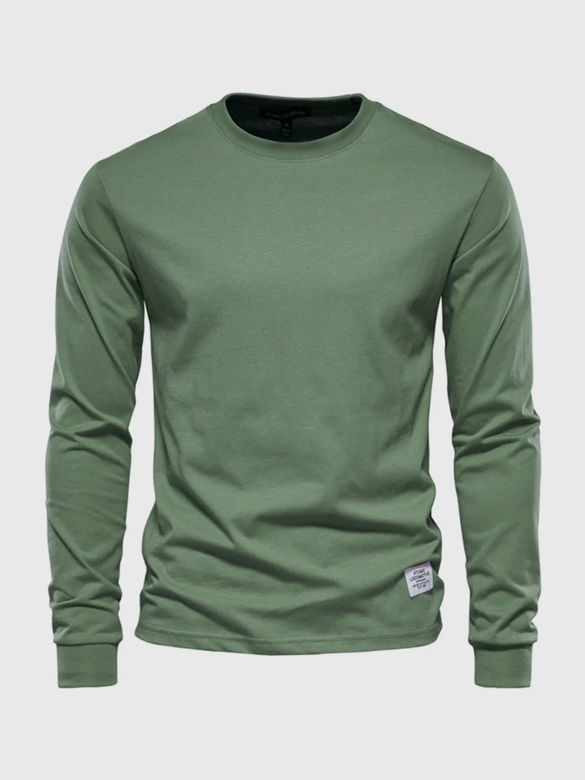 Crew neck Long Sleeve Cotton T-Shirt sold by Aha Selected product image thumbnail 3