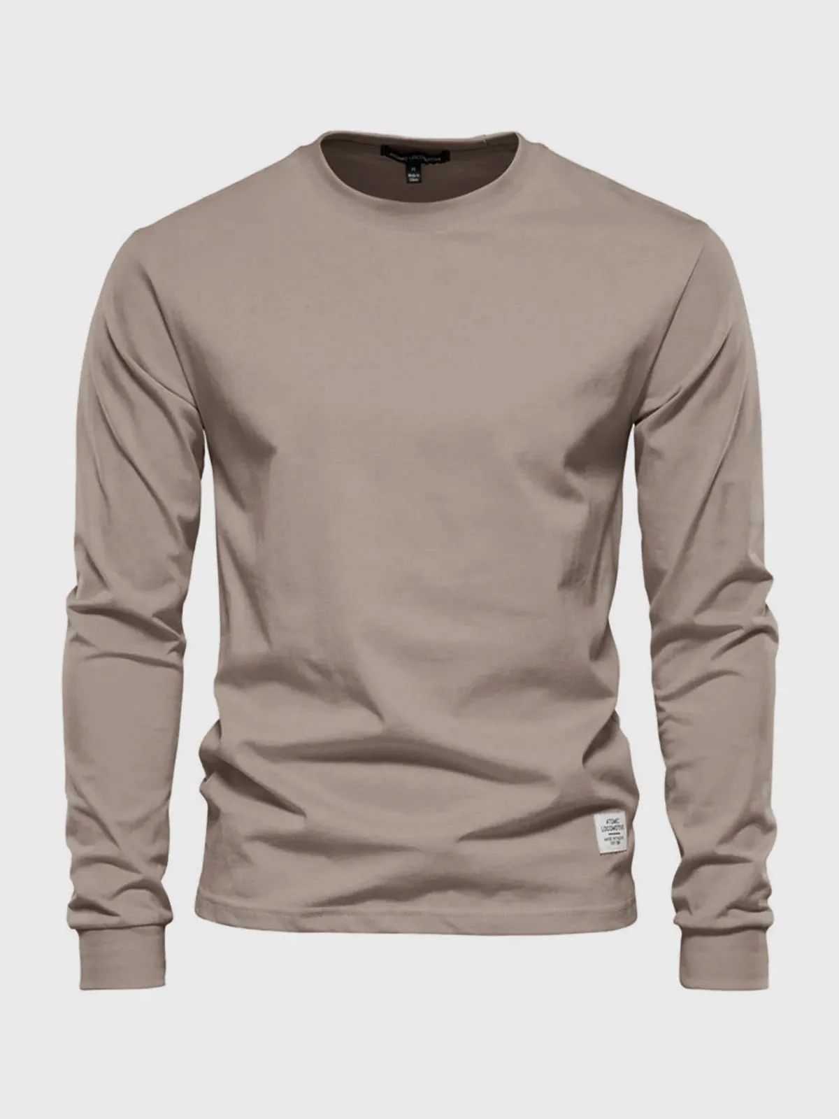 Crew neck Long Sleeve Cotton T-Shirt sold by Aha Selected product image thumbnail 2