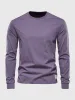 Crew neck Long Sleeve Cotton T-Shirt sold by Aha Selected