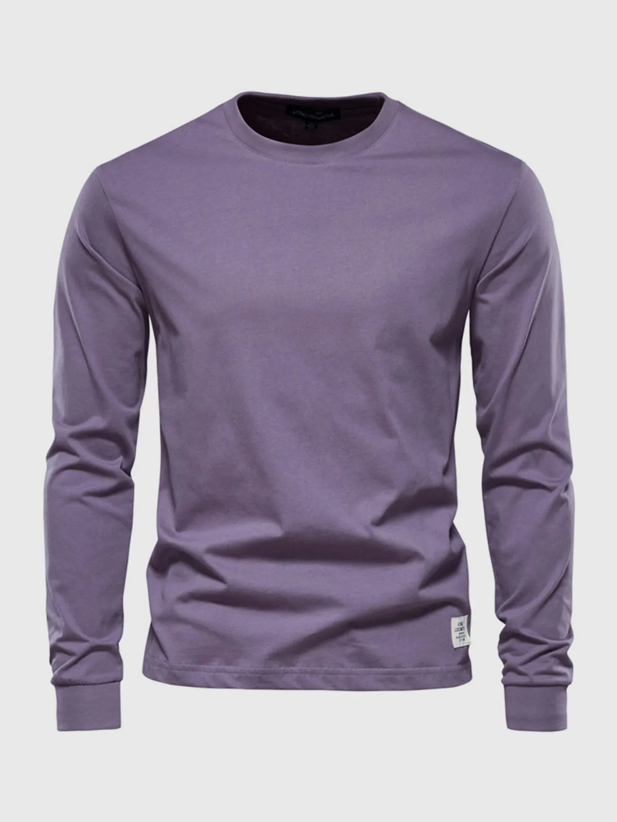 Crew neck Long Sleeve Cotton T-Shirt sold by Aha Selected product image thumbnail 4