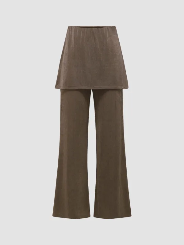 Faux Two-Piece Knitted Straight Skirt Pants sold by Aha Selected