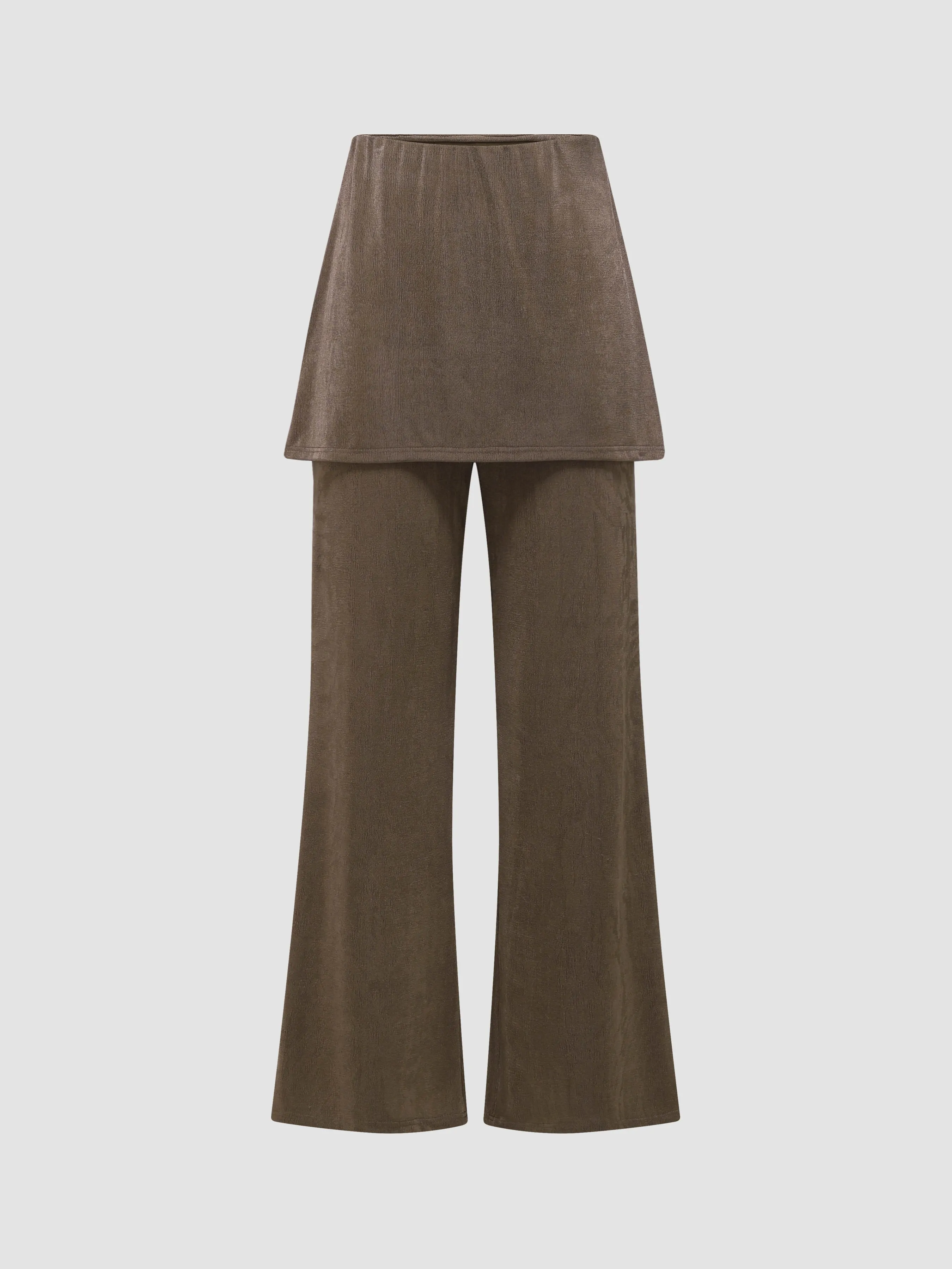 Faux Two-Piece Knitted Straight Skirt Pants sold by Aha Selected