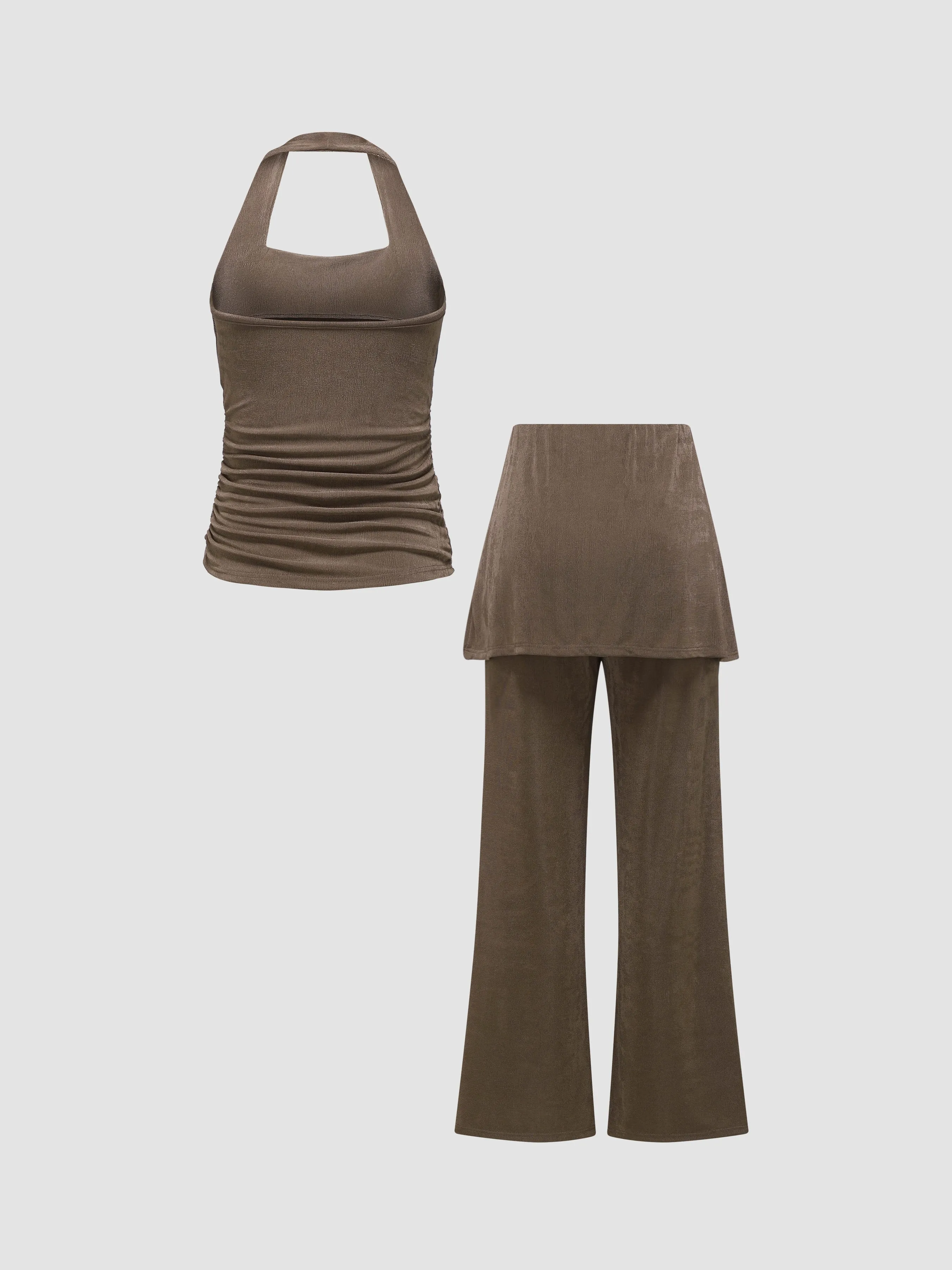 Faux Two-Piece Knitted Straight Skirt Pants sold by Aha Selected product image thumbnail 4