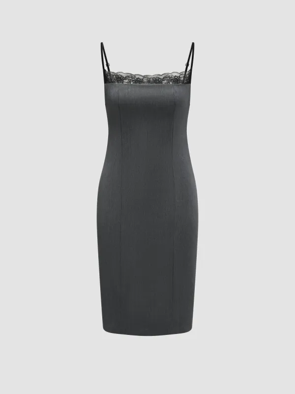 Lace Trim Cami Bodycon Dress sold by Aha Selected