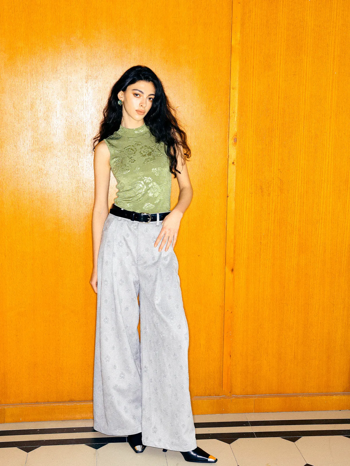 Knitted Embossed Small High-Neck Vest sold by Aha Selected product image thumbnail 3