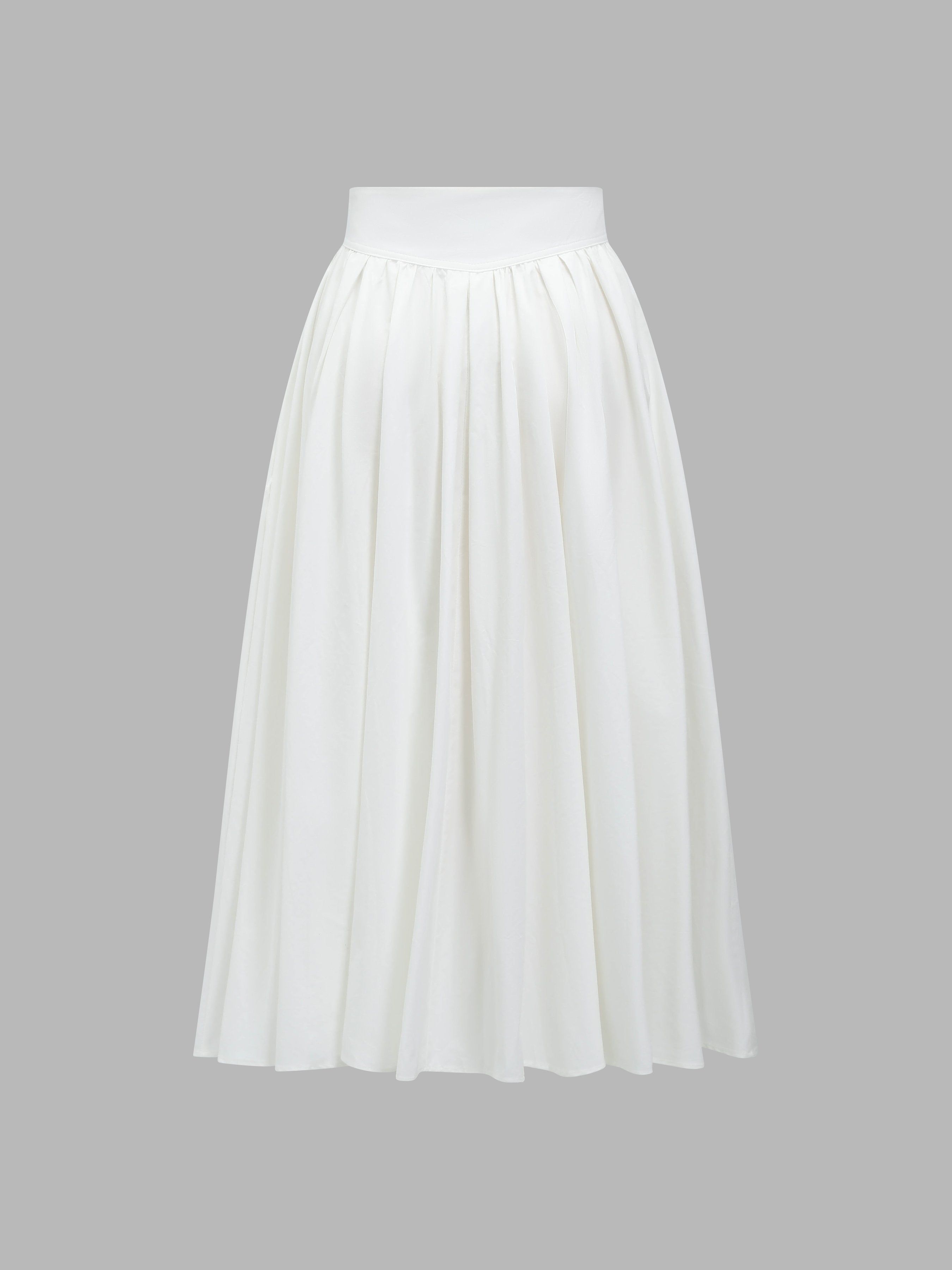 Front Button Placket A-Line Midi Skirt sold by Aha Selected product image thumbnail 3