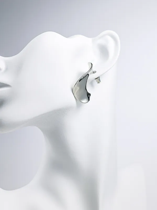 Silver Metal Earrings sold by Aha Selected