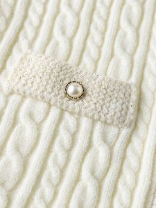 Colorblock Cable Knit Cardigan with Pockets sold by Aha Selected