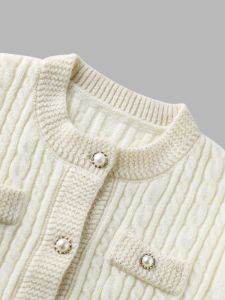 Colorblock Cable Knit Cardigan with Pockets sold by Aha Selected