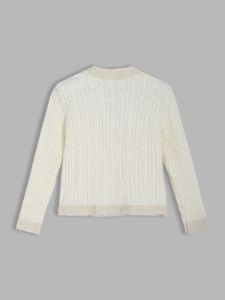 Colorblock Cable Knit Cardigan with Pockets sold by Aha Selected
