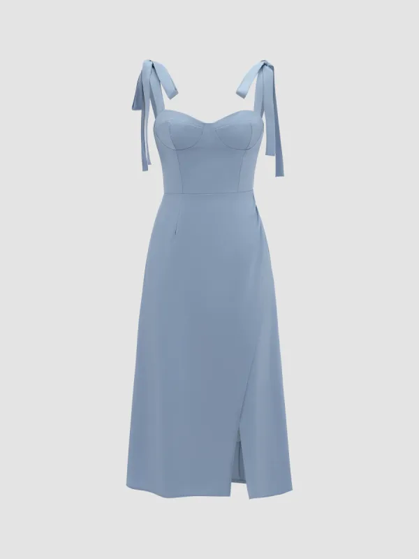 Satin Slip Dress with Adjustable Straps sold by Aha Selected