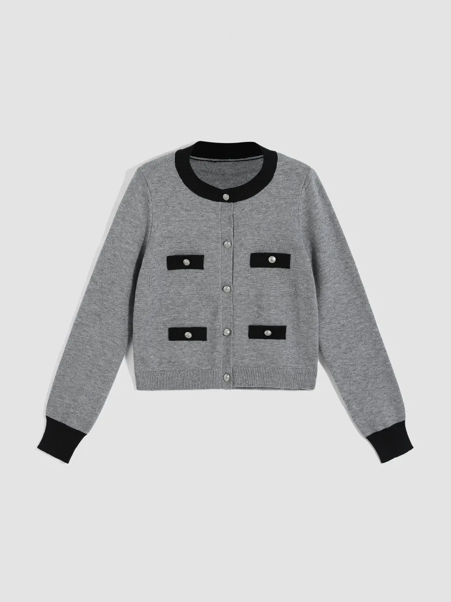 Women's Colorblock Pocket Cardigan sold by Aha Selected