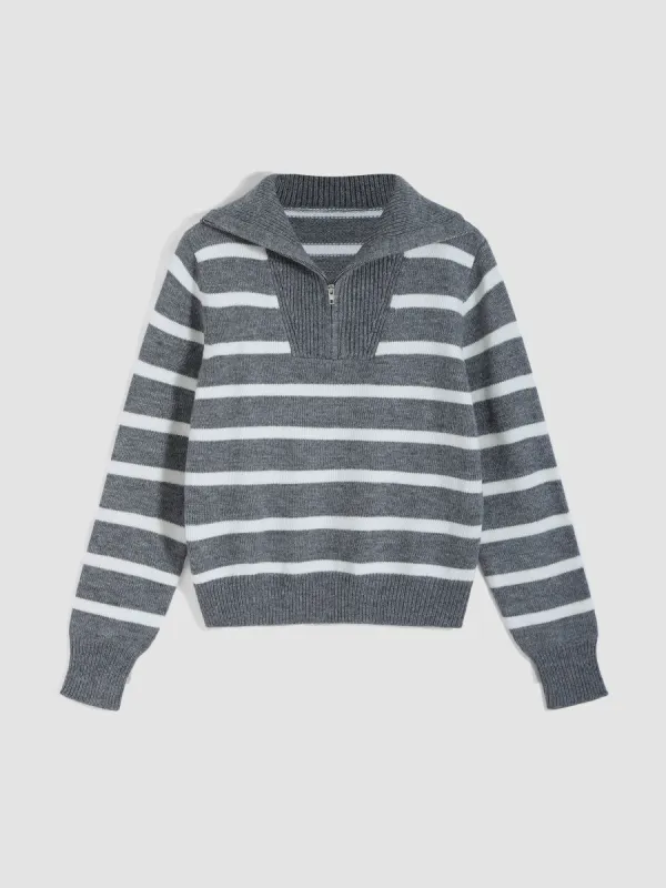 Women's Striped Crewneck Sweater sold by Aha Selected