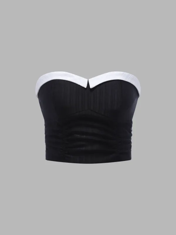 Contrast Color Satin Bandeau Top for Women sold by Aha Selected