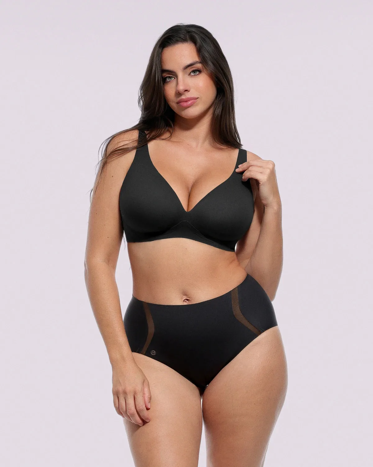 INNER ARMOR™ LYCRA®FitSense™ Wireless V-Neck Bra + Brief sold by Shapellx product image thumbnail 2