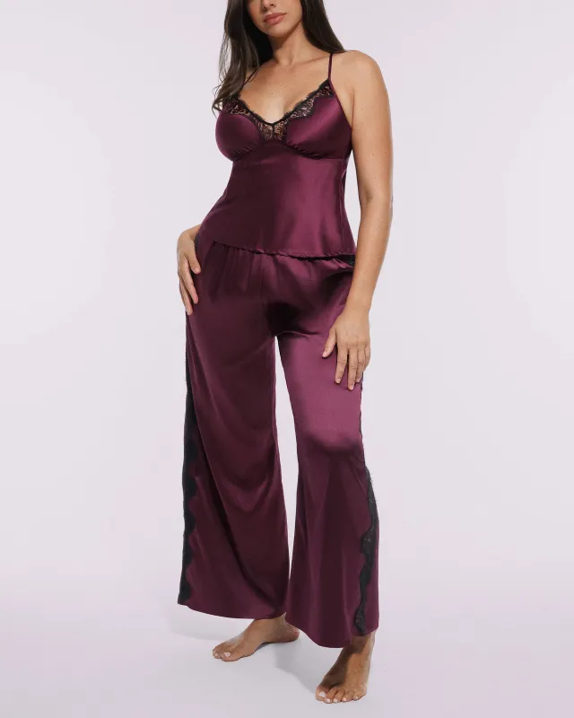 Bare Essentials™ Satin Lace Pajama Pants Set sold by Shapellx