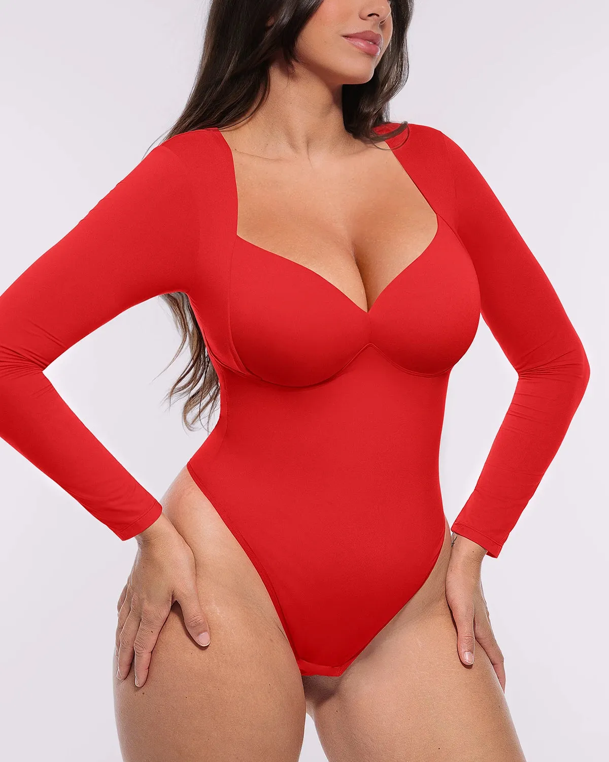 Bare Essentials™ AirSlim® Long Sleeve Thong Bodysuit sold by Shapellx product image thumbnail 5