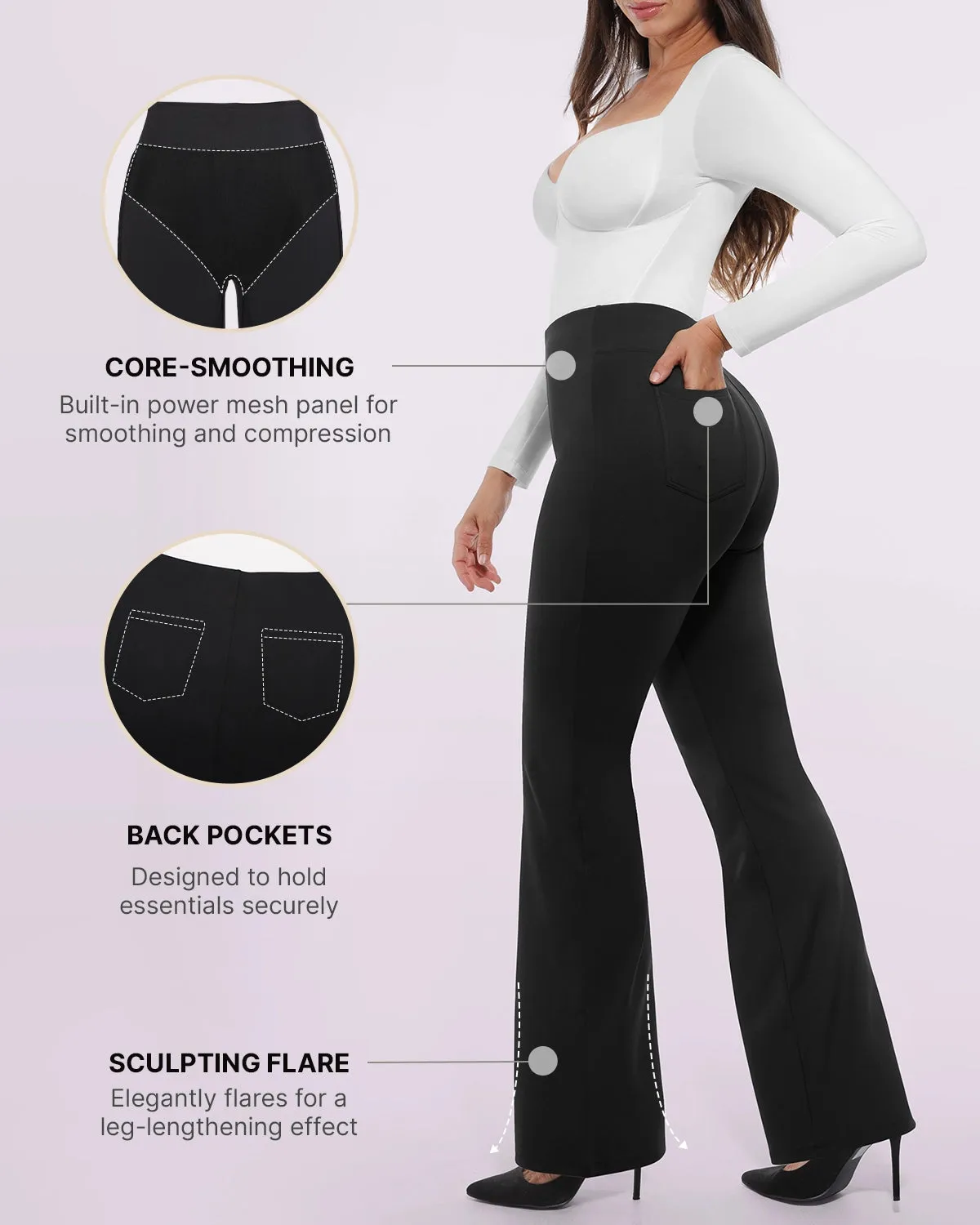 Bare Essentials™ AirSlim® Back Pocket Flare Work Pant sold by Shapellx product image thumbnail 3
