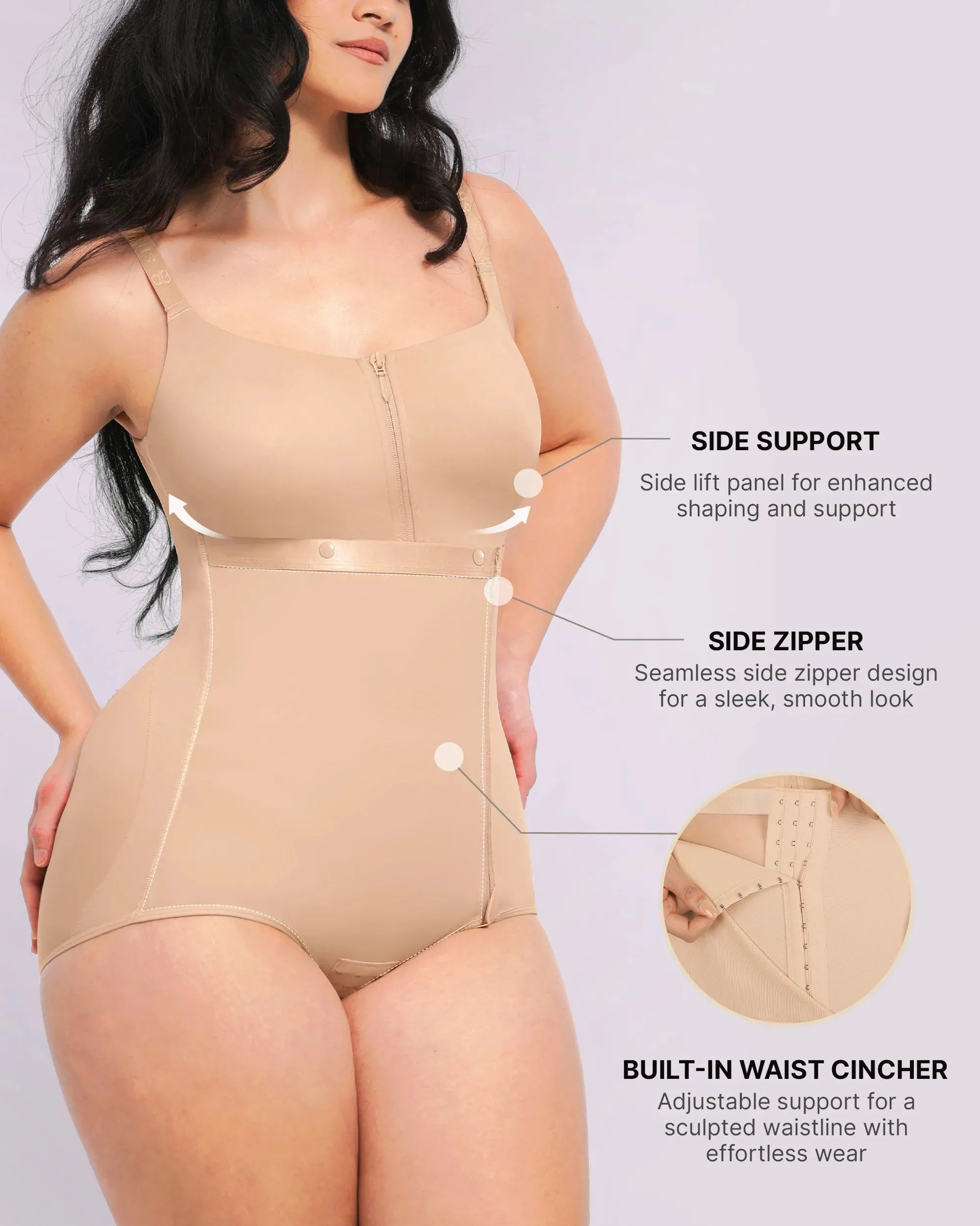BOOT-YEAH™ AirSlim® Built-in Tummy Control Cincher Brief Bodysuit sold by Shapellx product image thumbnail 2