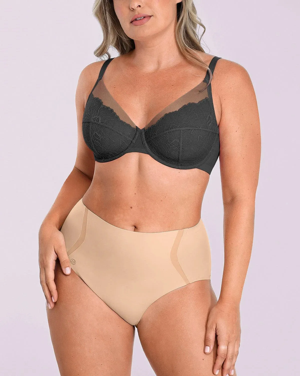 Bare Essentials™ AirSlim® Unlined Lace Underwired Uplift Bra sold by Shapellx product image thumbnail 3