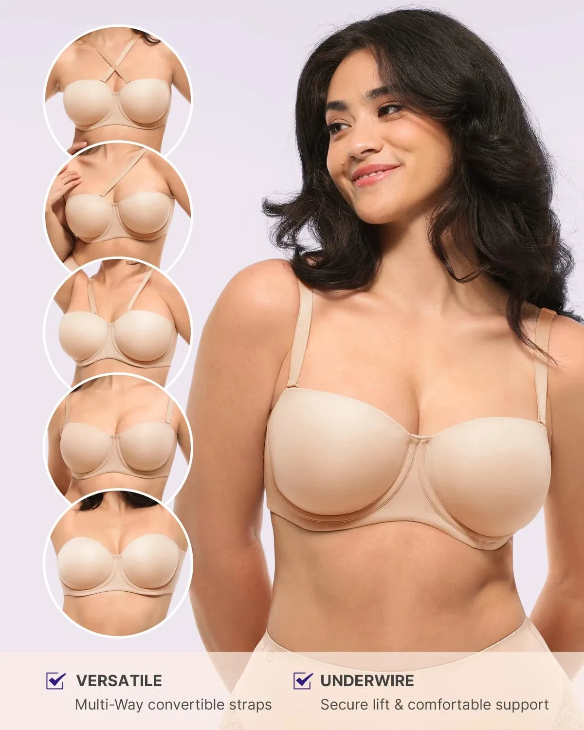 Bare Essentials™ AirSlim® Convertible Strapless Push Up Bra sold by Shapellx product image thumbnail 2