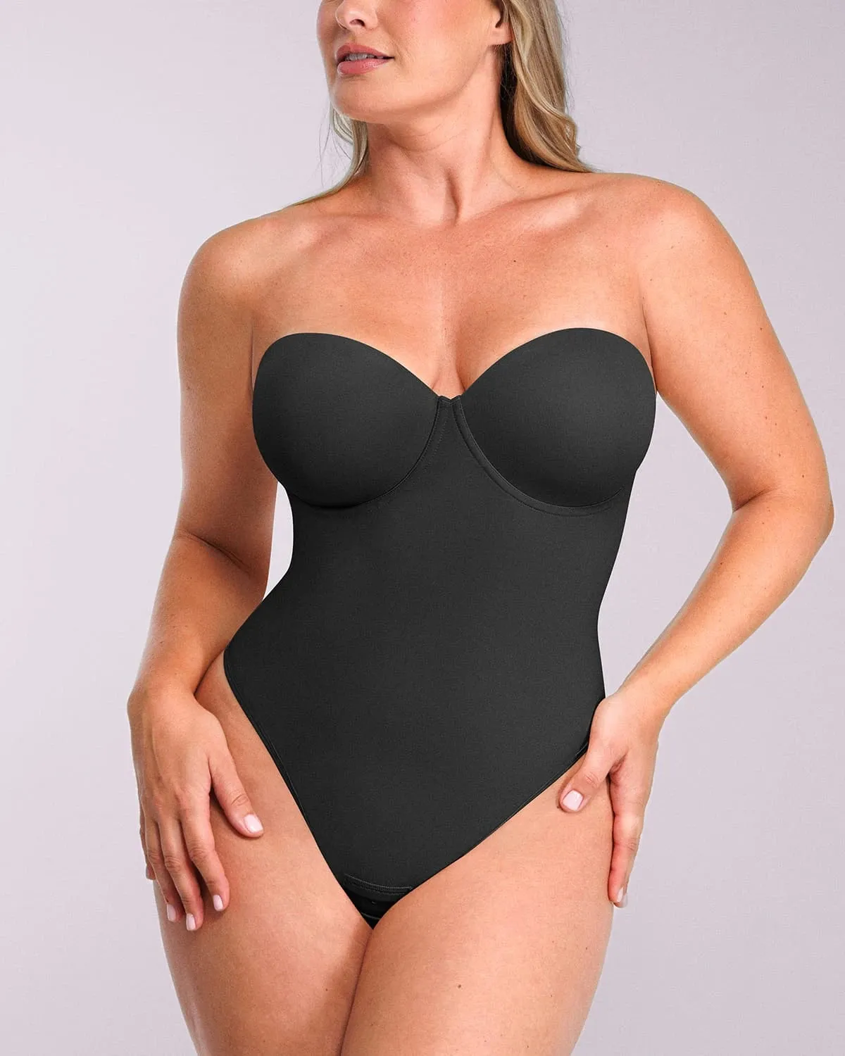 Bare Essentials™ AirSlim® Strapless Thong Bodysuit sold by Shapellx product image thumbnail 5