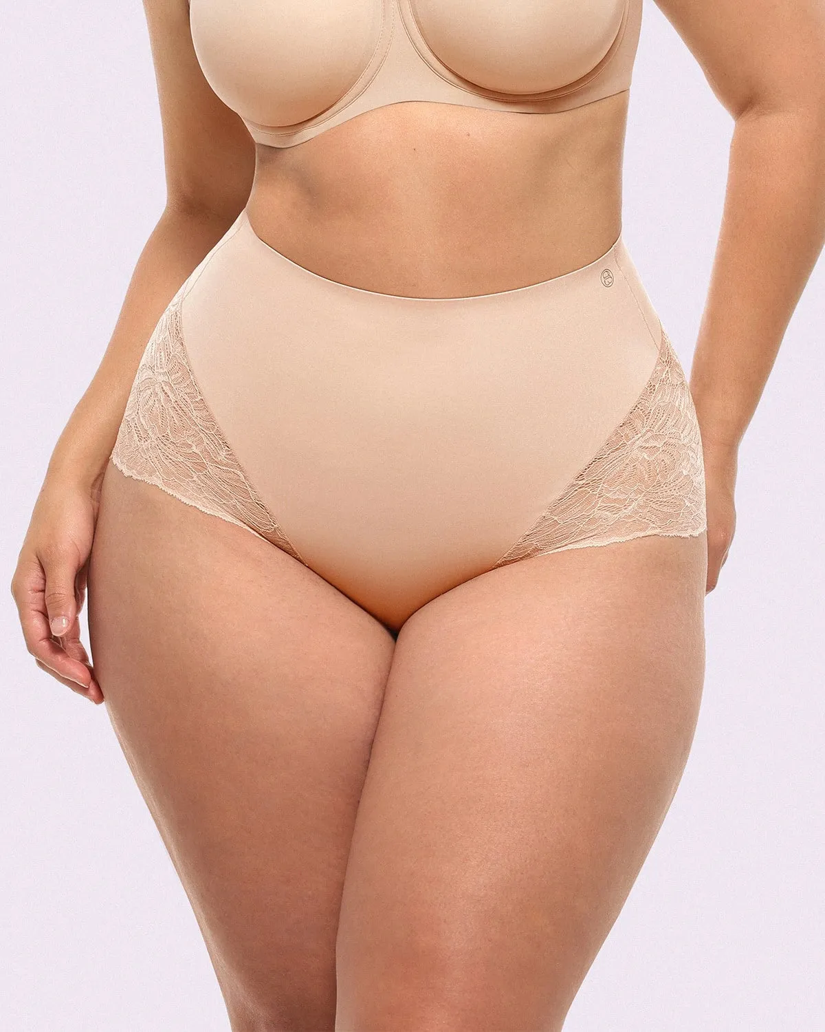 Bare Essentials™ MeshSmooth™ Mid-Waist Lace Brief sold by Shapellx product image thumbnail 3
