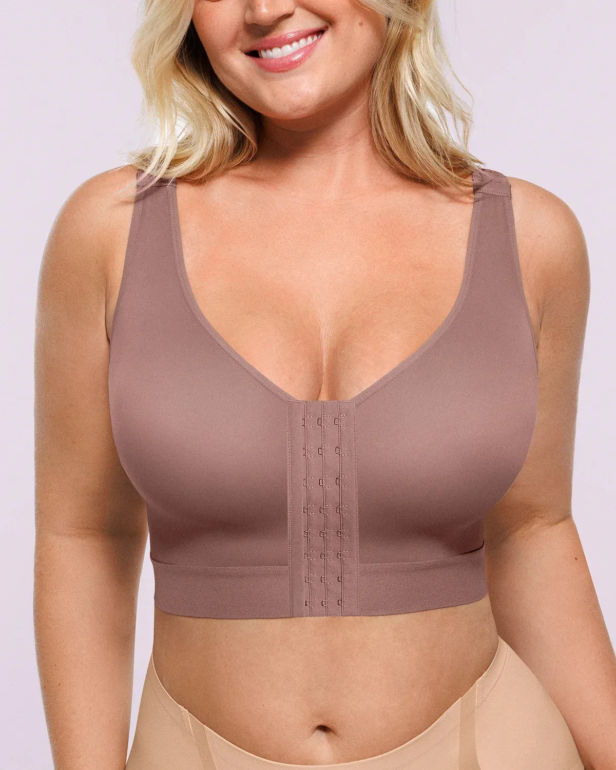 Bare Essentials™ AirSlim® Unlined Wireless Back Support Bra sold by Shapellx