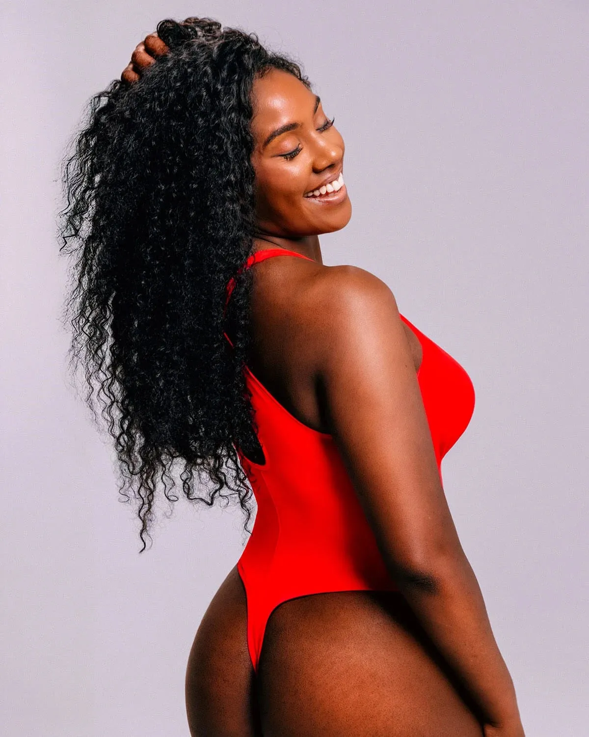 Bare Essentials™ AirSlim® Deep V-Neck Cross Back Thong Bodysuit sold by Shapellx product image thumbnail 4