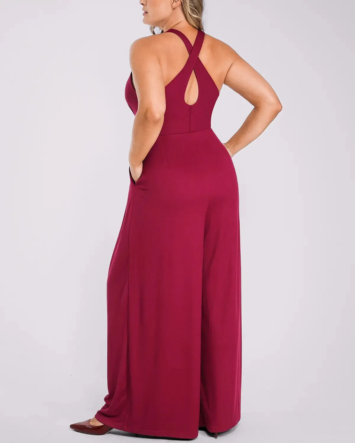 Bare Essentials™ AirSlim® Deep Plunge Built-In Shaping Jumpsuit sold by Shapellx product image thumbnail 4