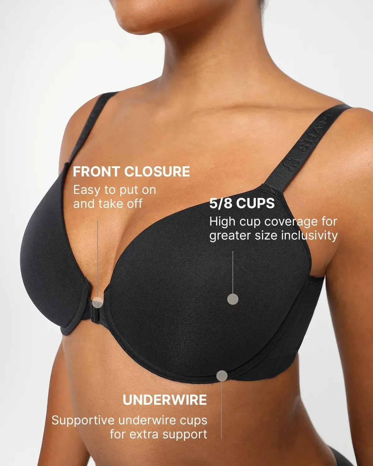 Bare Essentials™ Skin Flow Front Close Underwired T-Shirt Bra sold by Shapellx product image thumbnail 3