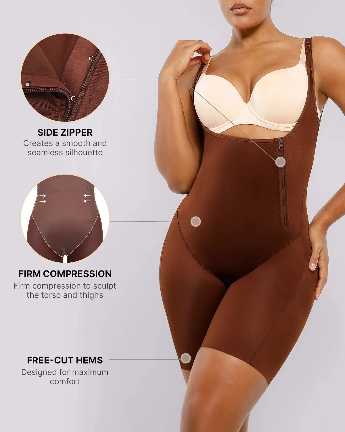 BOOT-YEAH™ SilkSculpt Open Bust Full Bodysuit sold by Shapellx product image thumbnail 3