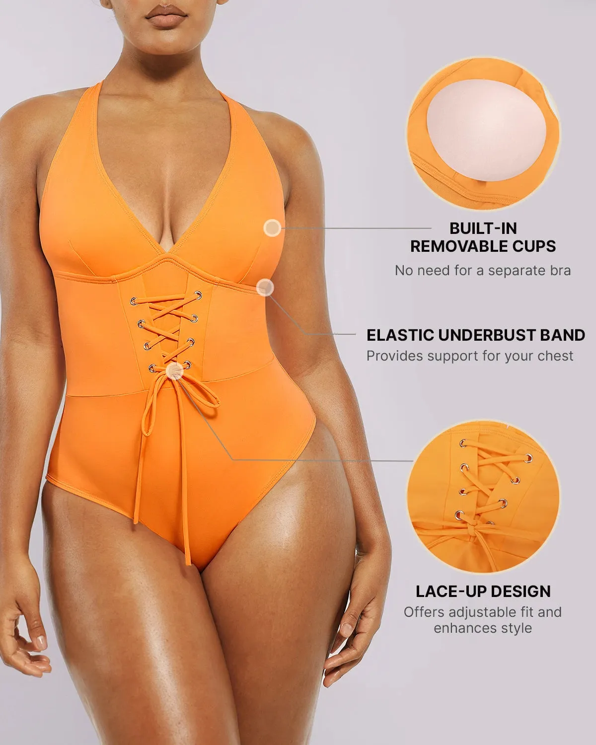 Smart Sculpt™ Plunge Corset Shaping Swimsuit sold by Shapellx product image thumbnail 3