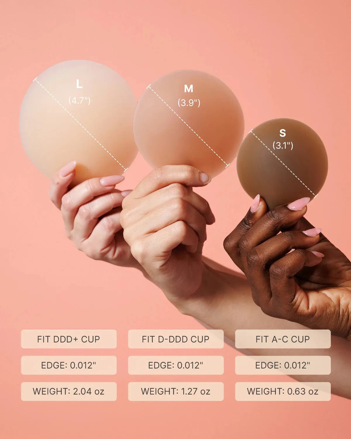 Tapered Edge Seamless Silicone Nipple Covers sold by Shapellx product image thumbnail 4