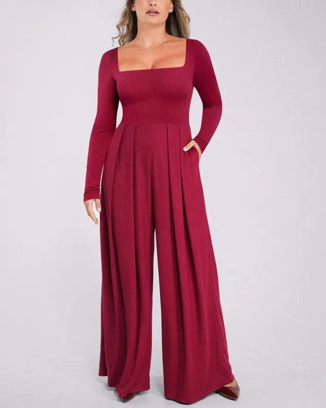 Bare Essentials™ AirSlim® Square Neckline Built-In Shaping Jumpsuit sold by Shapellx
