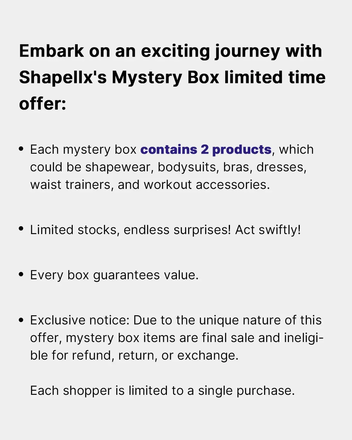 Mystery Box | $39 for 2 Surprise Products sold by Shapellx product image thumbnail 2