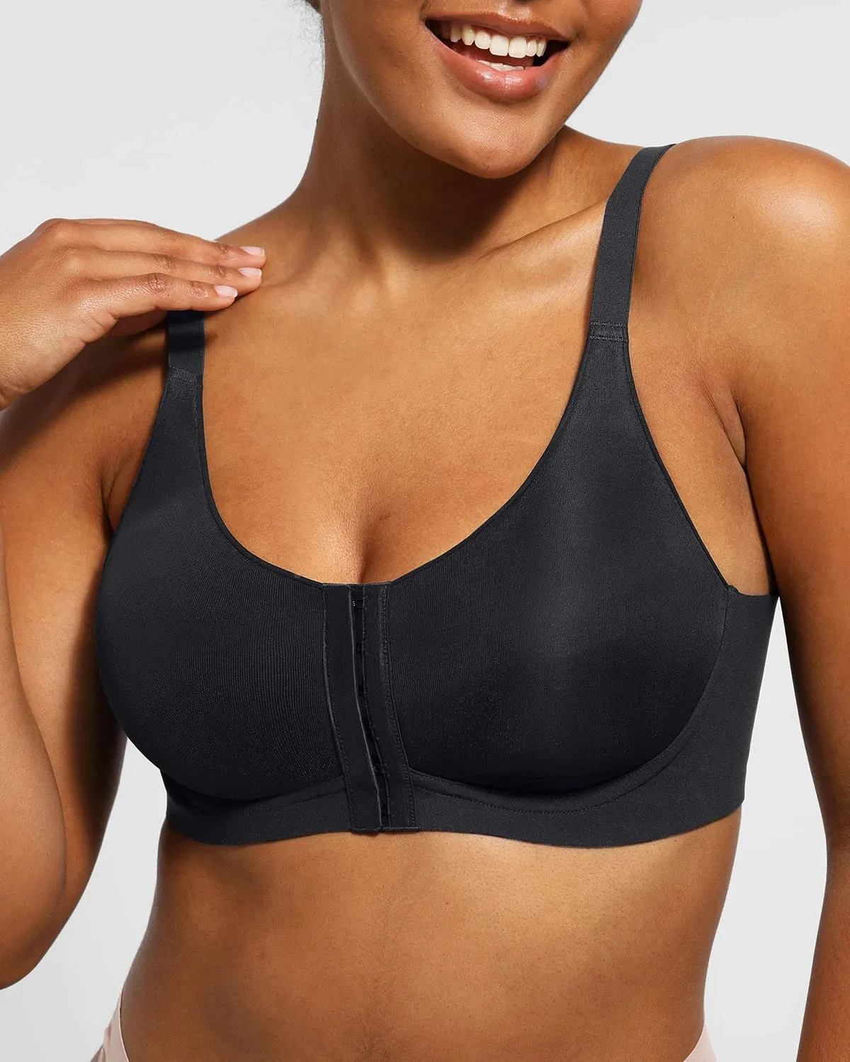 Bare Essentials™ Cream Touch™ Wireless Front-Hook Back Smooth Bra sold by Shapellx product image thumbnail 2