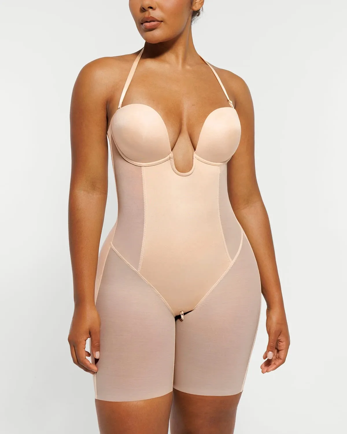 BOOT-YEAH™ MeshSmooth™ Deep Plunge Shaping Bodysuit sold by Shapellx product image thumbnail 5