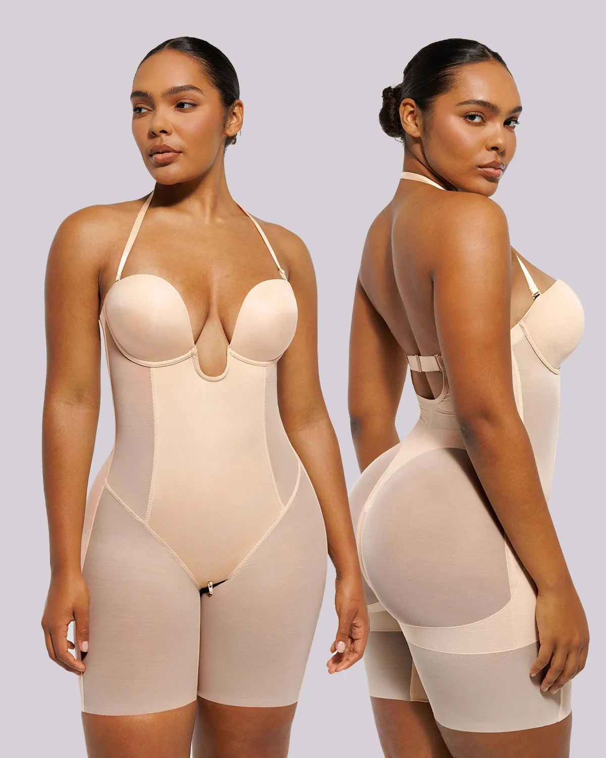 BOOT-YEAH™ MeshSmooth™ Deep Plunge Bodysuit sold by Shapellx product image thumbnail 4