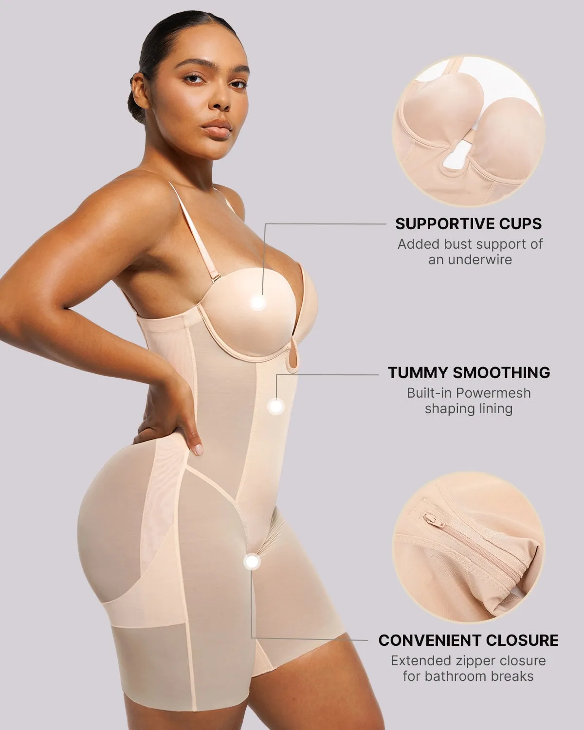 BOOT-YEAH™ MeshSmooth™ Deep Plunge Bodysuit sold by Shapellx product image thumbnail 5