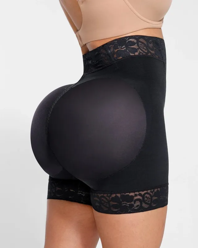 BOOT-YEAH™ AirSlim® Mid-Rise Lace Butt-Lifting Short sold by Shapellx