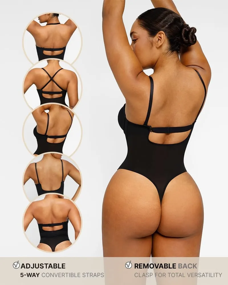 BOOT-YEAH™ MeshSmooth™ Deep Plunge Low-Back Thong Bodysuit sold by Shapellx product image thumbnail 2