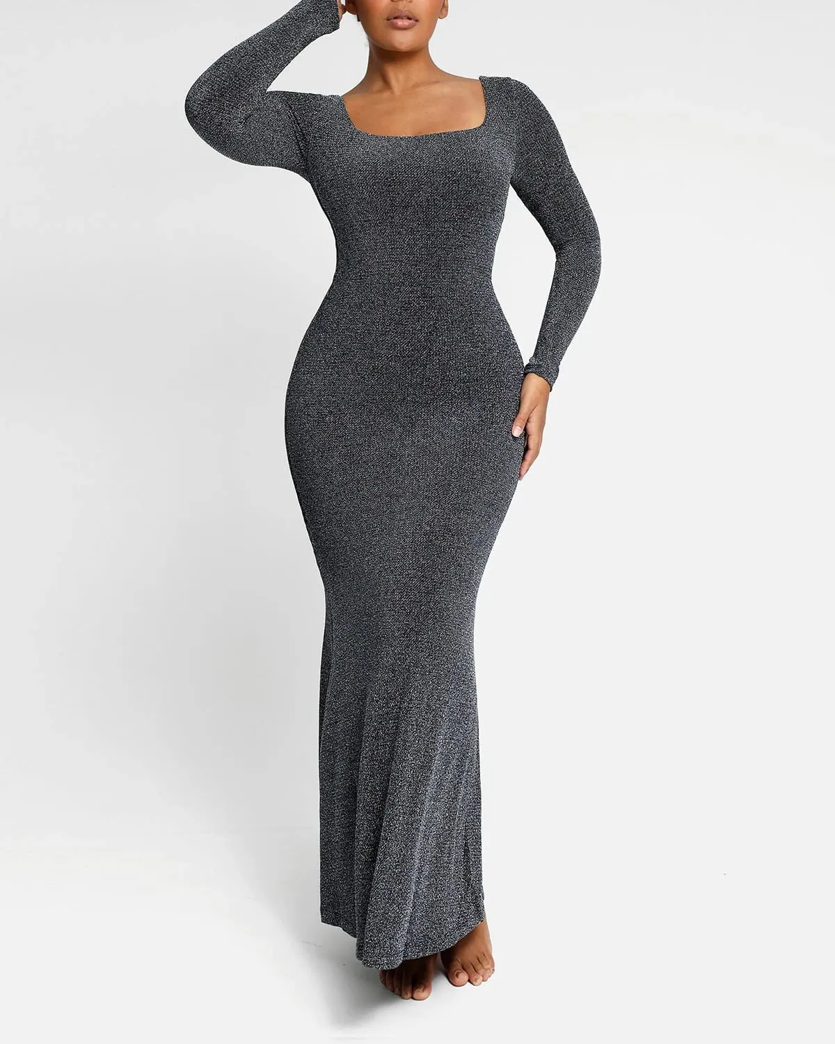 Gleaming Long Sleeve Mermaid Shaping Dress sold by Shapellx