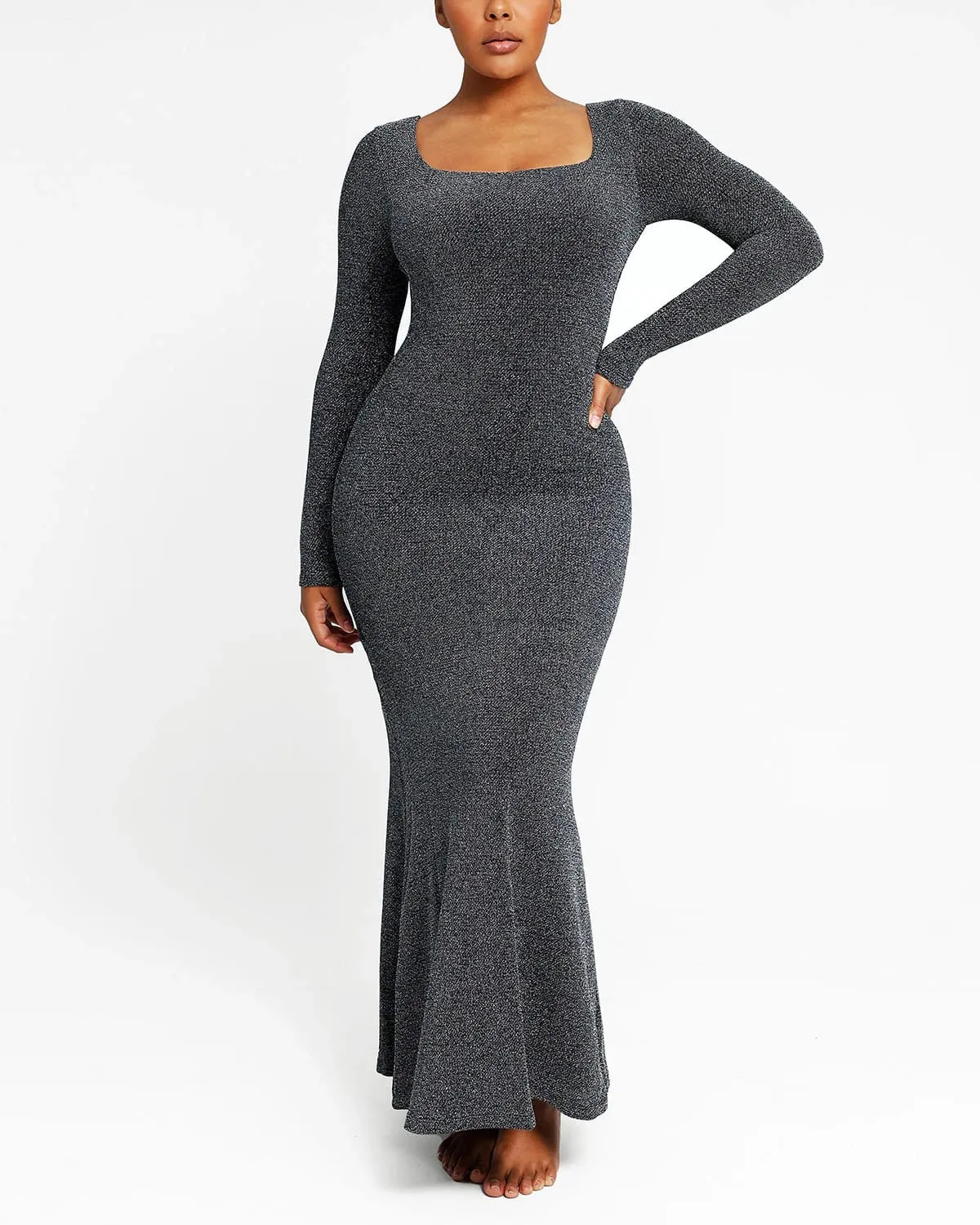 Gleaming Long Sleeve Mermaid Shaping Dress sold by Shapellx product image thumbnail 3