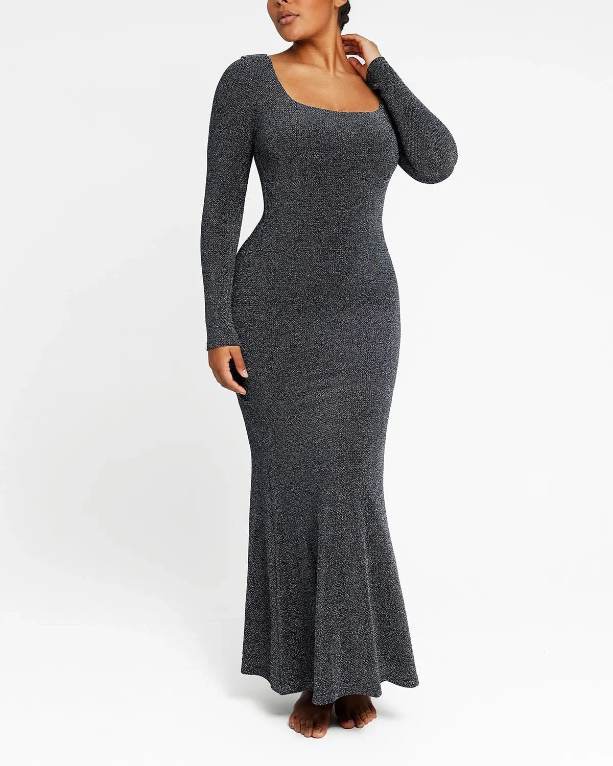 Gleaming Long Sleeve Mermaid Shaping Dress sold by Shapellx product image thumbnail 5