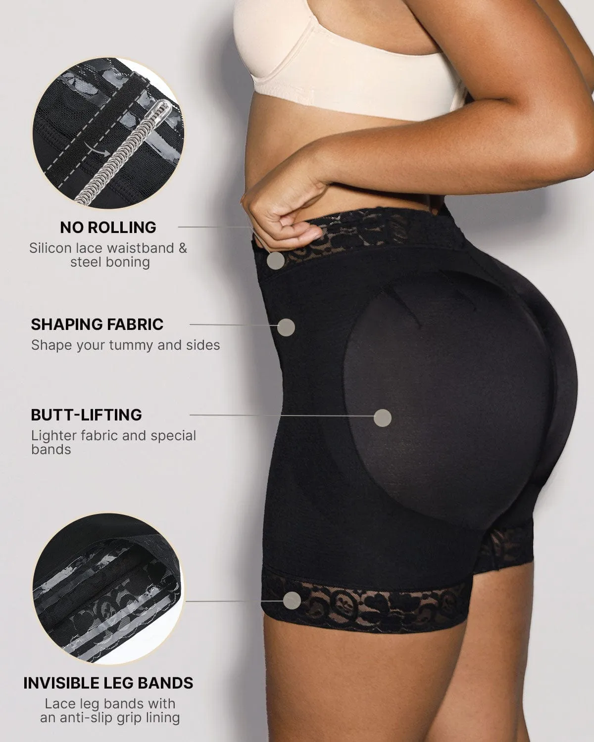 BOOT-YEAH™ AirSlim® Butt-Lifting Lace Short sold by Shapellx product image thumbnail 2