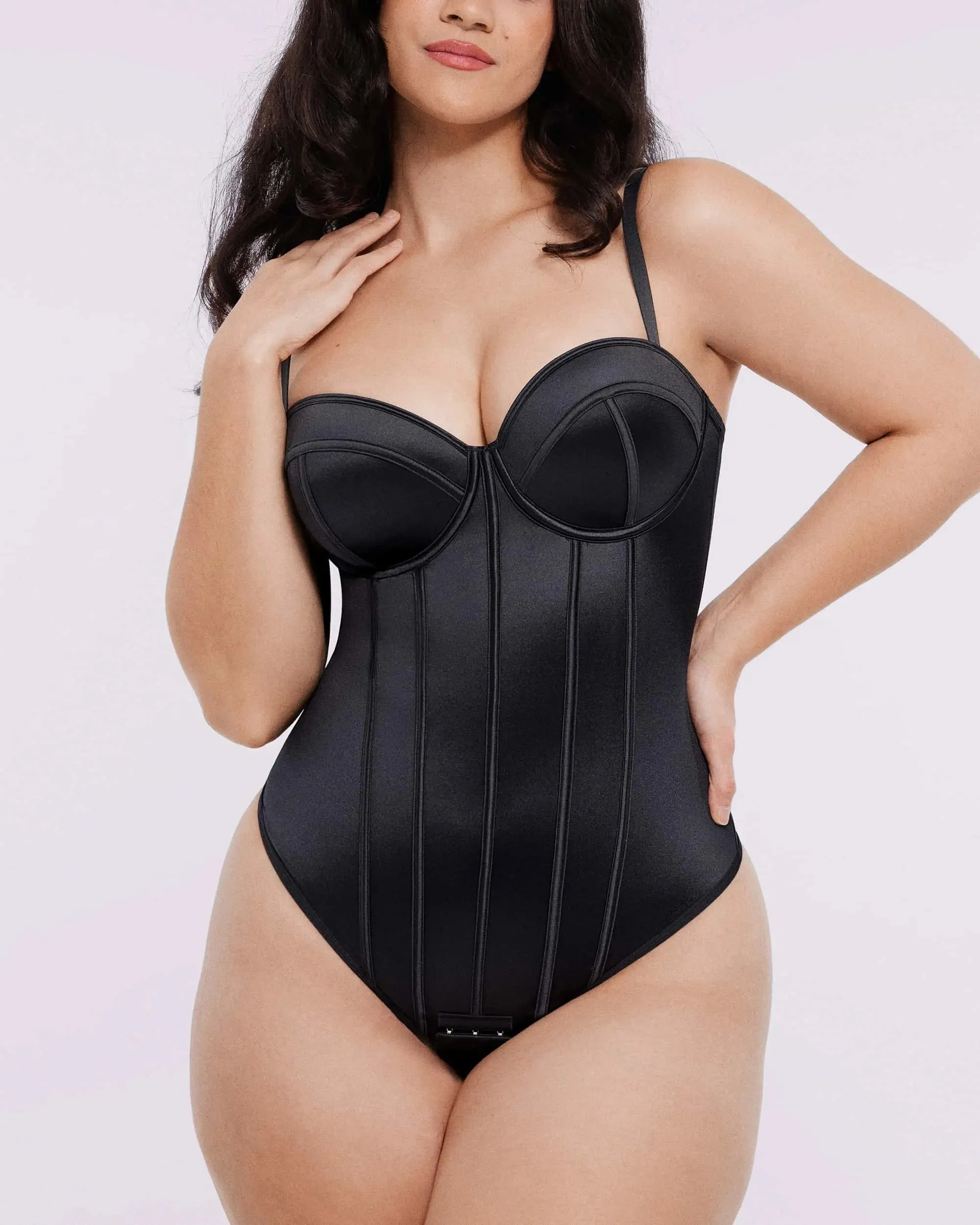 Bare Essentials™ AirSlim® Retro-style Cupped Bra-free Thong Bodysuit sold by Shapellx product image thumbnail 5