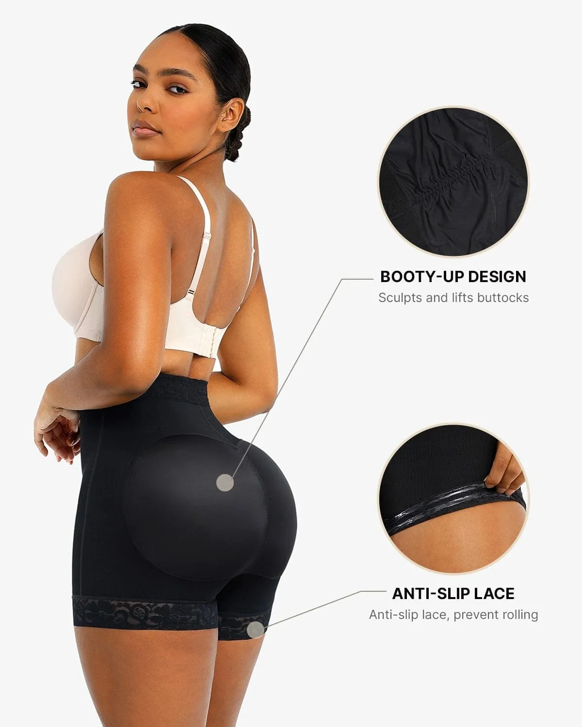 Bare Essentials™ AirSlim® Lace Steel Boned Butt Enhancer Short sold by Shapellx product image thumbnail 2