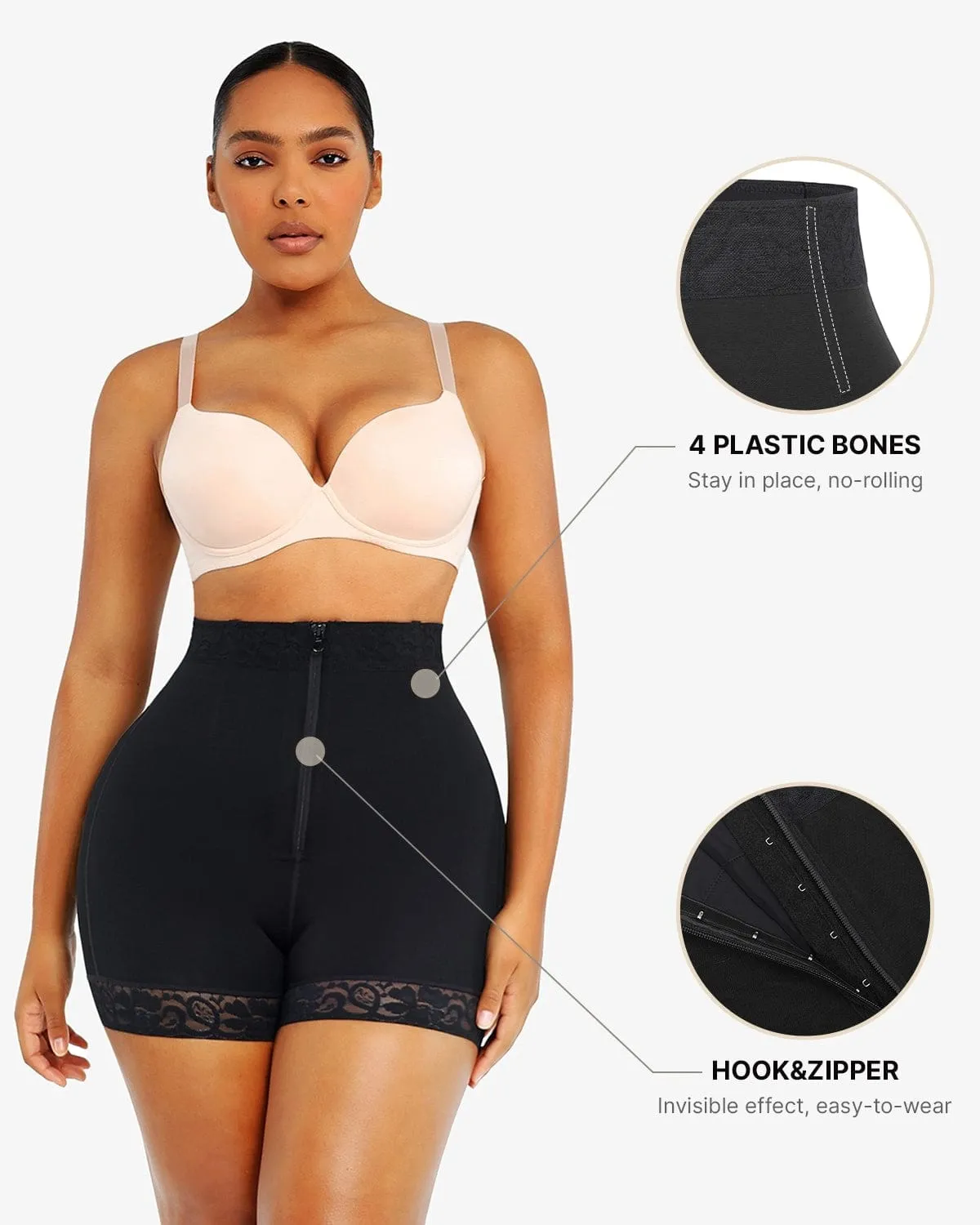 Bare Essentials™ AirSlim® Lace Steel Boned Butt Enhancer Short sold by Shapellx product image thumbnail 3